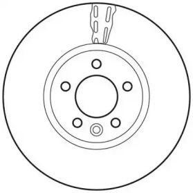 Вентилируемый передний тормозной диск на Фольксваген Траспортер Т5 Jurid 562739JC.