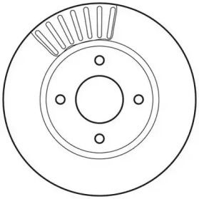 Вентилируемый передний тормозной диск на Nissan Tiida  Jurid 562811JC.