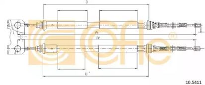 Трос ручника на Ford Escort  Cofle 10.5411.