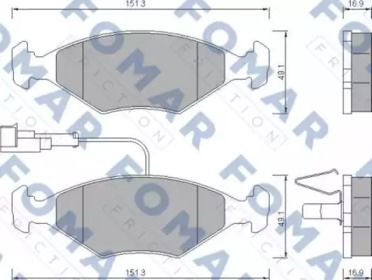 Гальмівні колодки на Fiat Palio  Fomar Friction FO 673181.