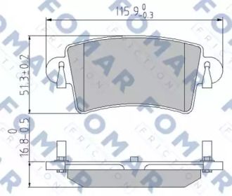 Гальмівні колодки на Opel Movano  Fomar Friction FO 684281.