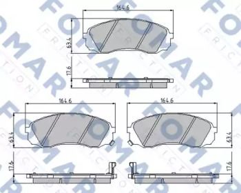 Тормозные колодки на Hyundai H-1  Fomar Friction FO 933381.