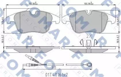 Тормозные колодки на Peugeot 407  Fomar Friction FO 996081.