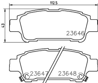 Тормозные колодки на Toyota Sienna  Nisshinbo NP1042.
