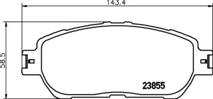 Гальмівні колодки на Toyota Sienna  Nisshinbo NP1024.