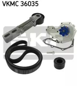 Водяной насос + комплект ручейковых ремней SKF VKMC 36035.