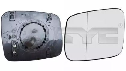 Левое стекло зеркала заднего вида на Volkswagen Transporter  Tyc 337-0164-1.
