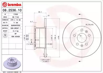 Тормозной диск Brembo 08.2536.10.