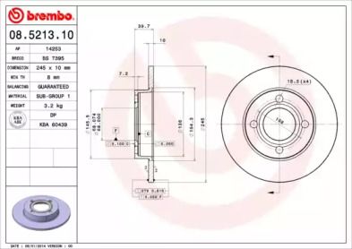 Тормозной диск Brembo 08.5213.10.