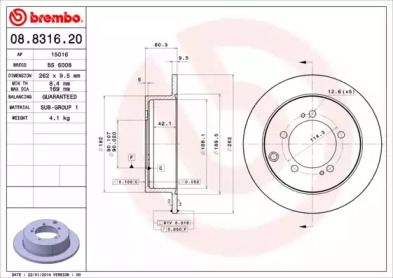 Тормозной диск Brembo 08.8316.20.