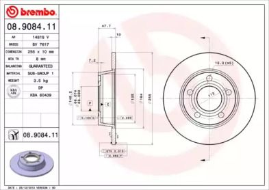 Тормозной диск Brembo 08.9084.11.