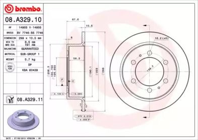 Тормозной диск Brembo 08.A329.11.