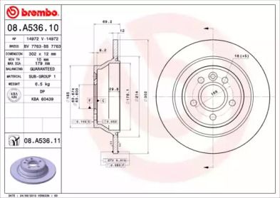 Тормозной диск на Вольво ХС70  Brembo 08.A536.11.
