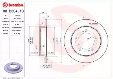 Тормозной диск Brembo 08.B304.10.