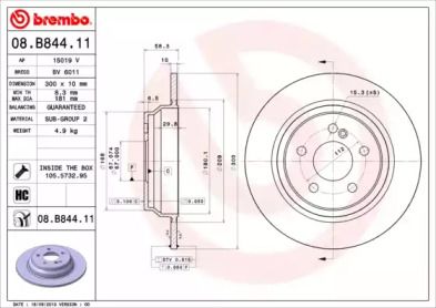 Гальмівний диск Brembo 08.B844.11.