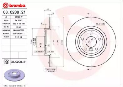 Тормозной диск Brembo 08.C208.21.