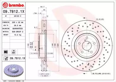 Тормозной диск Brembo 09.7812.1X.