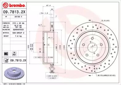 Тормозной диск Brembo 09.7813.2X.