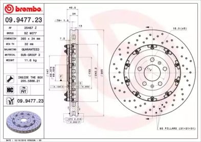 Тормозной диск на Audi A4 B6 Brembo 09.9477.23.