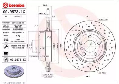 Тормозной диск Brembo 09.9573.1X.