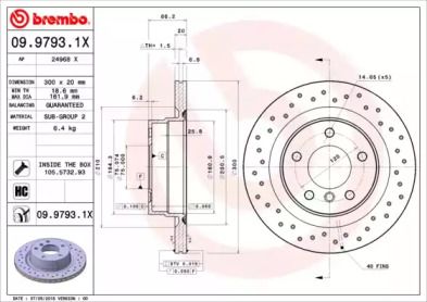Тормозной диск Brembo 09.9793.1X.