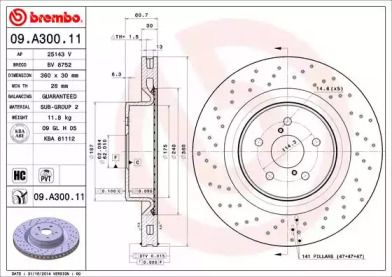 Гальмівний диск Brembo 09.A300.11.