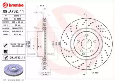 Гальмівний диск Brembo 09.A732.11.