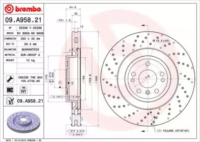 Гальмівний диск Brembo 09.A958.21.