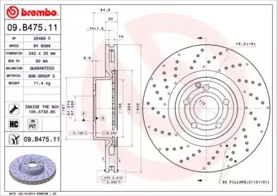 Тормозной диск Brembo 09.B475.11.