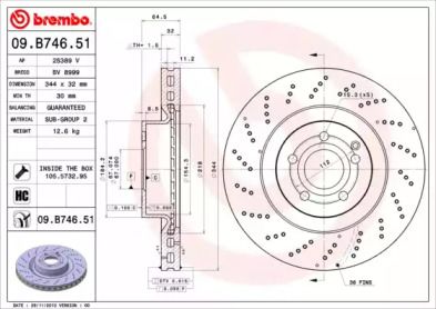 Гальмівний диск Brembo 09.B746.51.