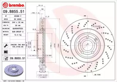 Гальмівний диск Brembo 09.B855.51.