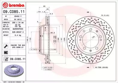 Тормозной диск Brembo 09.C085.11.