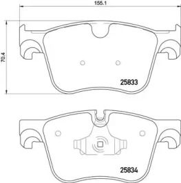 Тормозные колодки на Citroen C4 Grand Picasso  Brembo P 61 123.