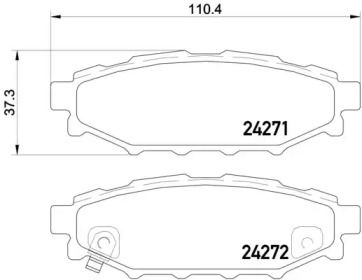 Тормозные колодки на Subaru Legacy  Brembo P 78 020.