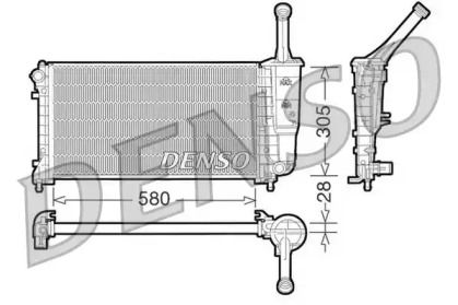 Алюминиевый радиатор охлаждения двигателя на Lancia Ypsilon  Denso DRM09106.