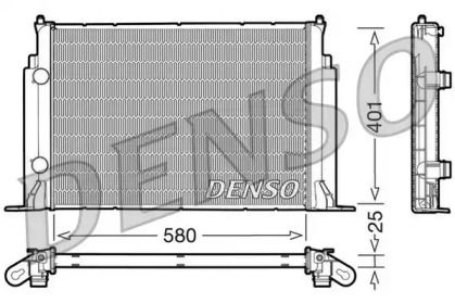 Алюминиевый радиатор охлаждения двигателя на Фиат Стило  Denso DRM09122.