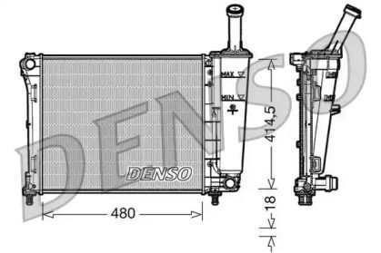 Алюминиевый радиатор охлаждения двигателя на Fiat 500  Denso DRM09161.
