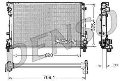 Алюминиевый радиатор охлаждения двигателя Denso DRM09163.