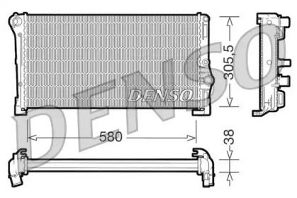 Алюминиевый радиатор охлаждения двигателя на Fiat Punto  Denso DRM13010.