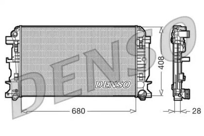Алюмінієвий радіатор охолодження двигуна на Мерседес Спрінтер  Denso DRM17009.