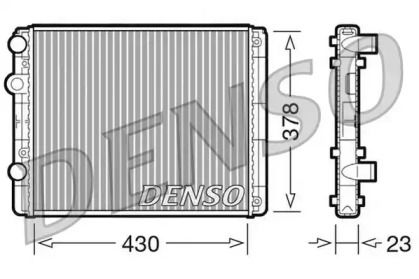 Алюминиевый радиатор охлаждения двигателя на Фольксваген Лупо  Denso DRM32030.