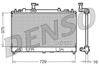 Алюминиевый радиатор охлаждения двигателя на Мазда 6  Denso DRM44011.