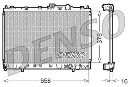 Алюминиевый радиатор охлаждения двигателя на Mitsubishi Galant  Denso DRM45002.