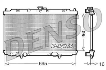 Алюмінієвий радіатор охолодження двигуна на Ніссан Альмера  Denso DRM46012.