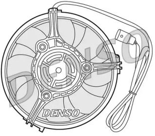 Вентилятор охлаждения радиатора на Audi A6 C5 Denso DER02001.