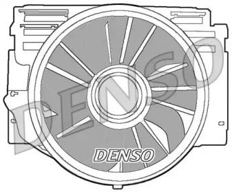 Вентилятор охлаждения радиатора на BMW X5 E53 Denso DER05007.