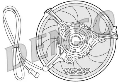 Вентилятор охлаждения радиатора на Audi A6 C5 Denso DER32008.
