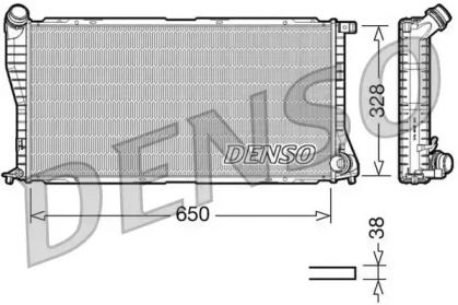 Алюминиевый радиатор охлаждения двигателя на БМВ Е38 Denso DRM05002.