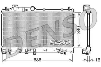 Алюминиевый радиатор охлаждения двигателя на Субару Легаси  Denso DRM36008.