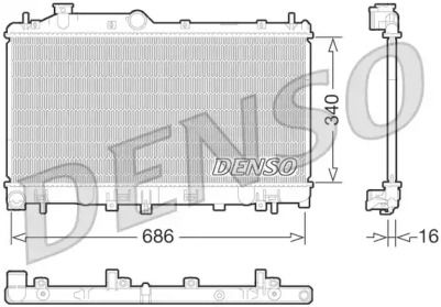 Радиатор охлаждения двигателя Denso DRM36013.